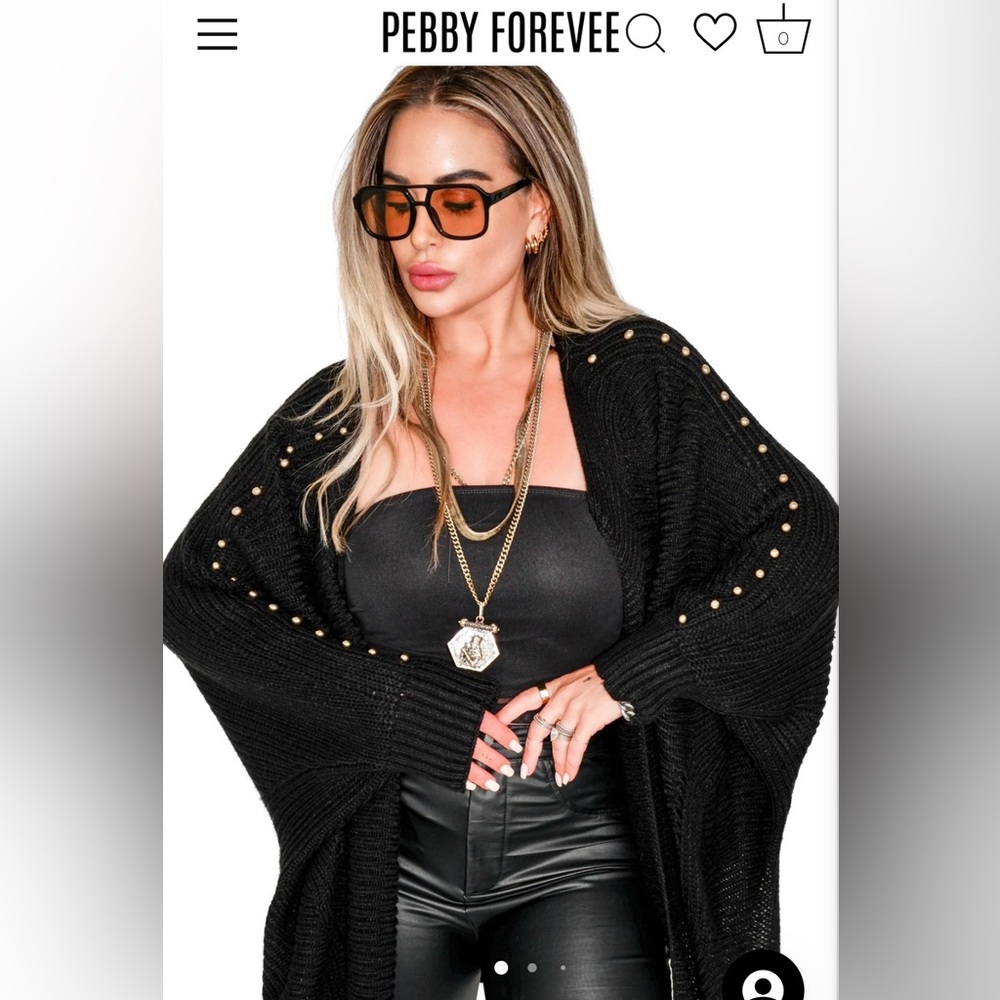 Black Studded Women's Sweater